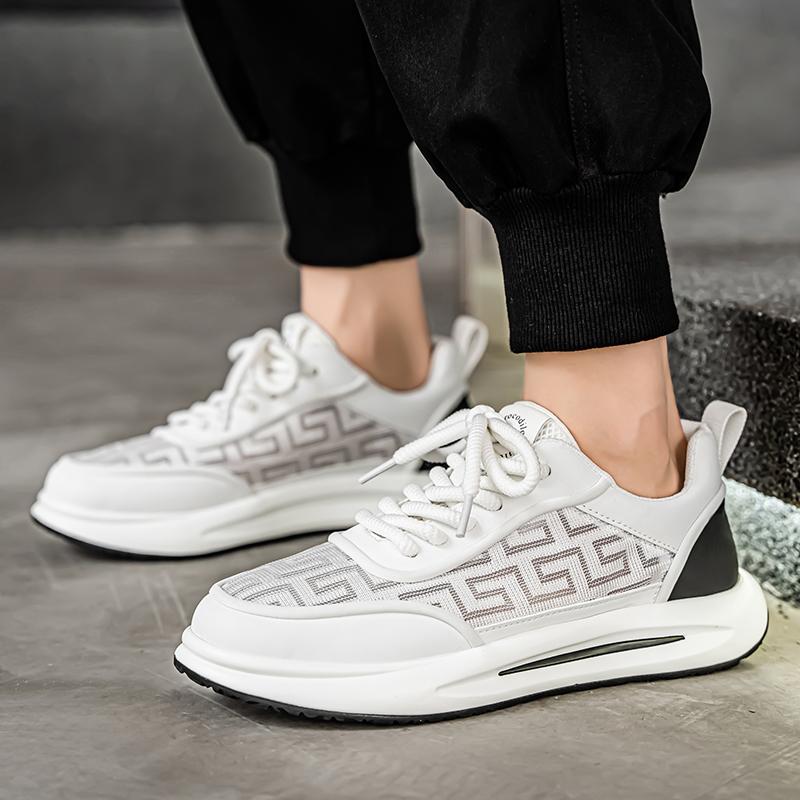 Мода 2025 Нескользящая Мужская Обувь Дышащая На Толстой Подошве Повседневная Обувь Корейская Версия Трендовая Студенческая Спортивная Дизайнерская Повседневная Платформа Белая