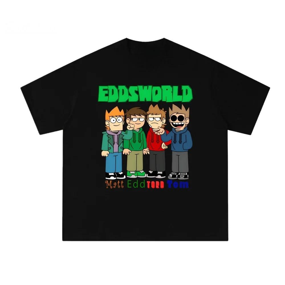 Eddsworld Футболка 2026 Новая Харадзюку Высококачественная Футболка Летняя Манга Графический Принт Футболка Хлопок Мода Удобная Футболка