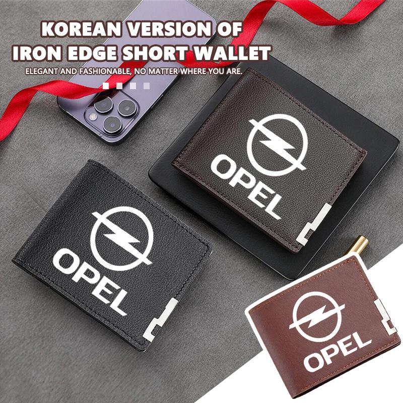 New Fashion Business Wallet Leather Car Logo Card Holder Men Coin Purse For Opel ADAM ASTRA J K CORSA E INSIGNIA MOKKA VIVA