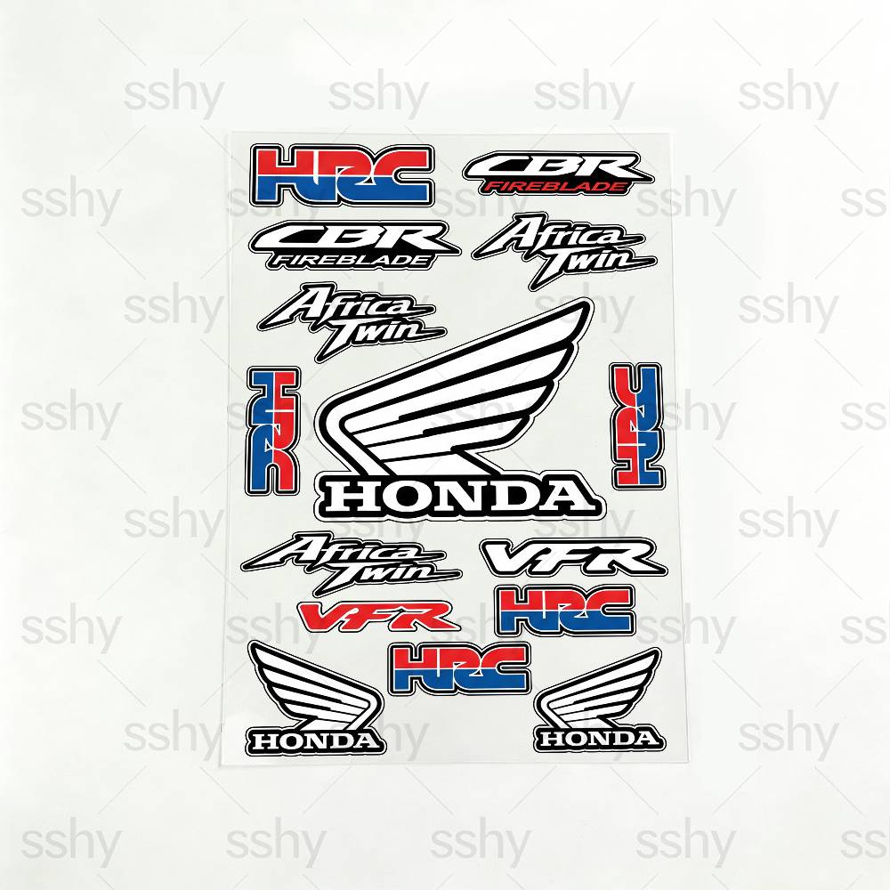 ДЛЯ HONDA RACING Долговечная Водонепроницаемая Светоотражающая Наклейка Скрывающая Царапины Подходит для Мотоцикла Автомобиля Шлема Холодильника Стакана для Воды Наклейки