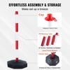 Adjustable Traffic Delineator Post Cones, 6 Pack, Traffic Safety Delineator Barrier with Fillable Base 6.6FT Chain, for Traffic Control Warning