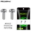 RISK 2pcs Bike Bottle Holder Screw Titanium Alloy MTB Bicycle M5x12 Cage Bolts Fixing Air Pump Bracket Screws For Cycling Repair 6