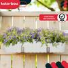 Oval Flowerpot Box for Balcony Terrace Rustic White 60 cm 2 PCS