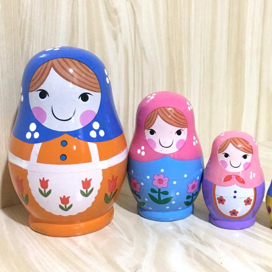 5-слойная кукла с цветочницей, русская матрешка, подарок, деревянная модель, игрушка