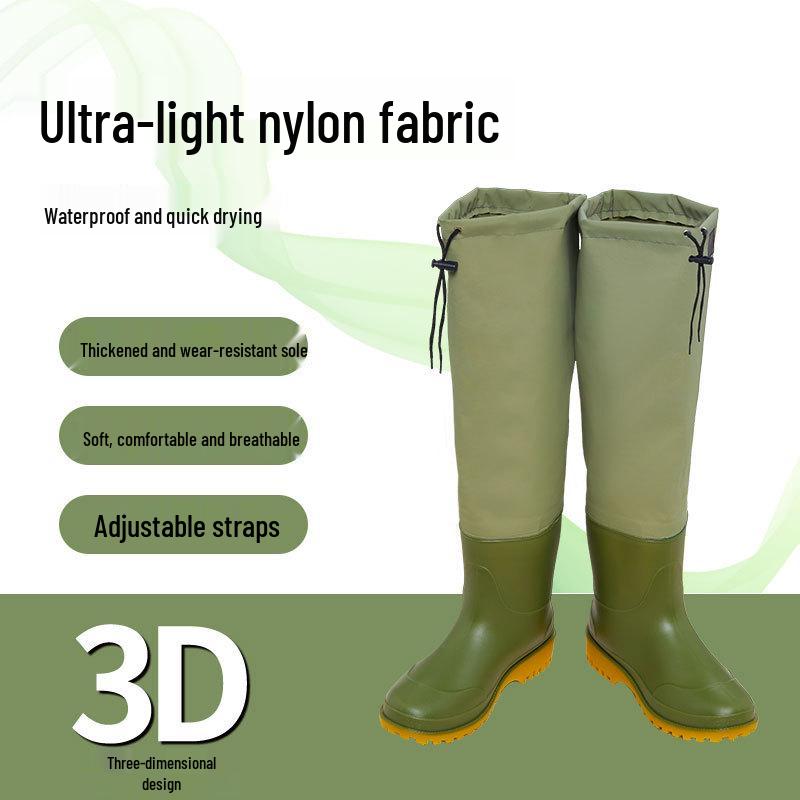 Водонепроницаемые Нескользящие Кожаные Вейдерсы с Толстым Высоким Верхом для Верховой Езды