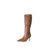 2025 European and American style woven surface pointed head thin temperament high heel boots