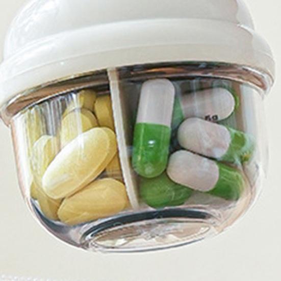 Mini Pill Storage Box with 4 Compartments Clear Visible Portable Travel Pill Case Medication Dispenser Capsule Pill Organizer Container