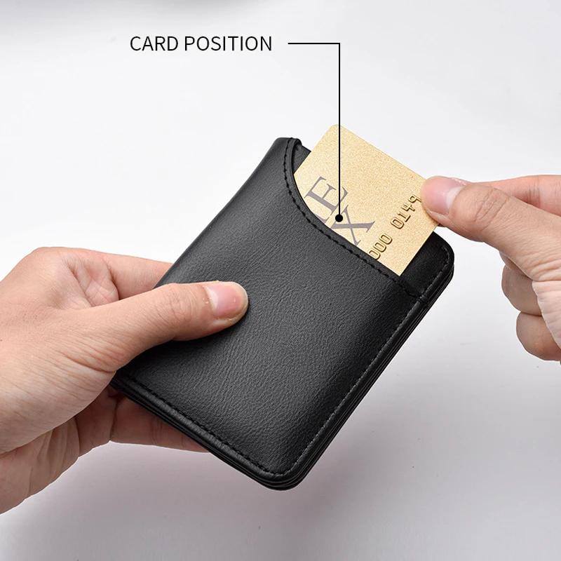 PU Leather Car Wallet Card Holder for Mitsubishi Outlander Lancer ASX Mini Credit Card Case Portable Auto Accessories