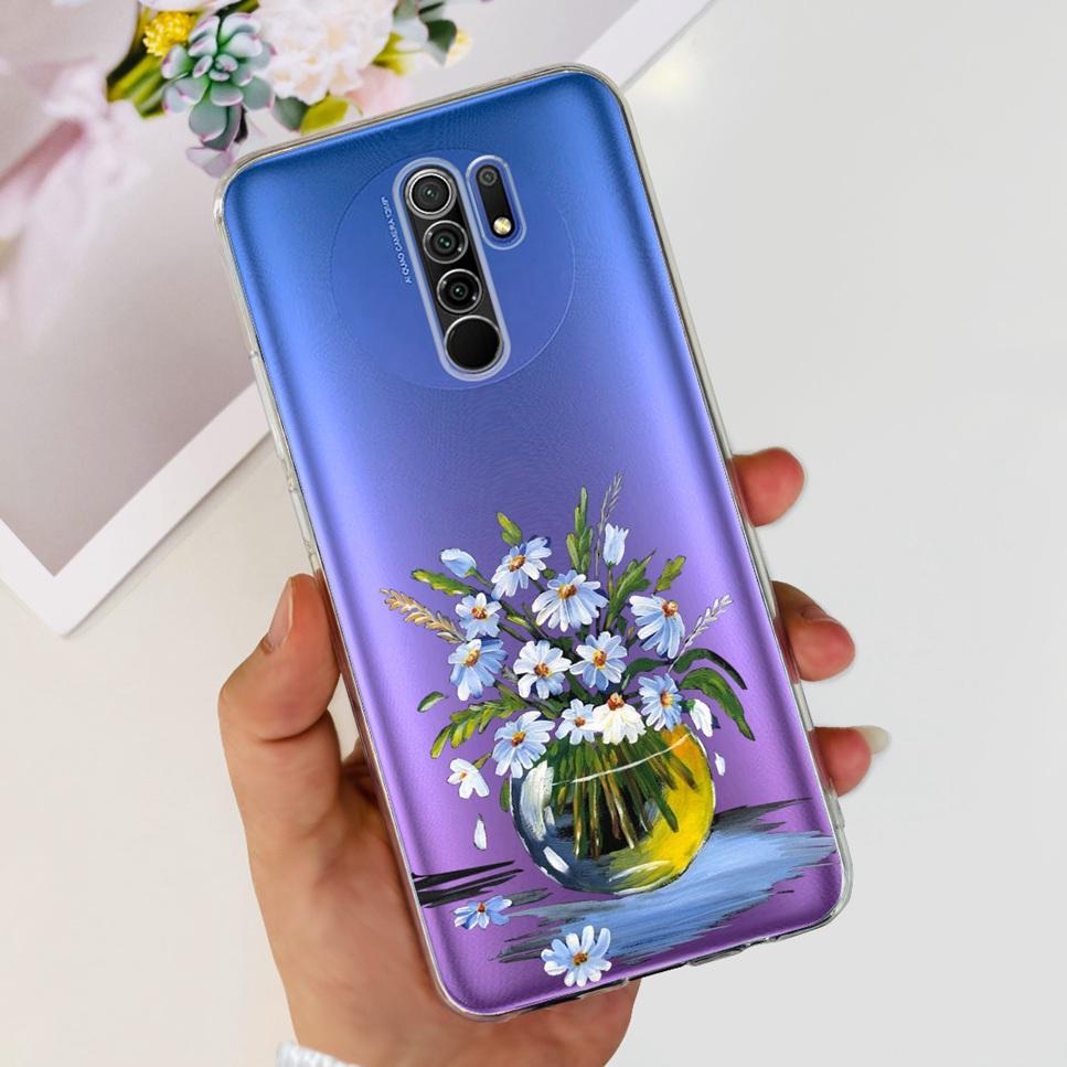 New For Xiaomi Redmi 9 Case Cute Cat Luxury Flower TPU Soft Silicone Clear Cover For Xiaomi Redmi 9 9A 9a 6.53"Bumper Phone Case