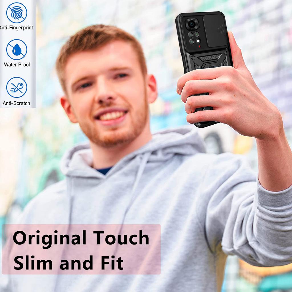 Для Xiaomi Redmi Note 11S чехол Броня противоударный кольцевой держатель слайд-окно защита объектива чехол для телефона для Redmi Note 11 Pro Чехлы