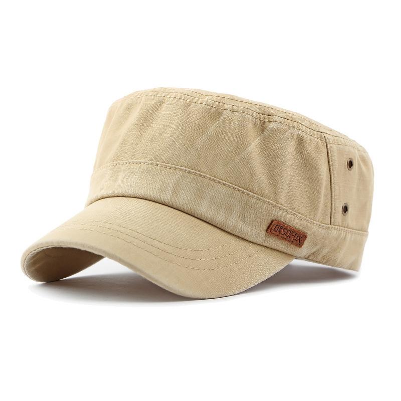 Мужская шляпа с плоским верхом, винтажная армейская шляпа из мытого хлопка