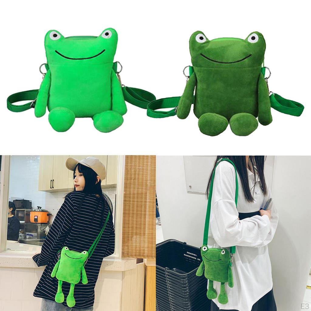 Женская сумка через плечо в виде лягушки на плечо с мультяшной стильной застежкой-молнией и регулируемым ремешком для девочек