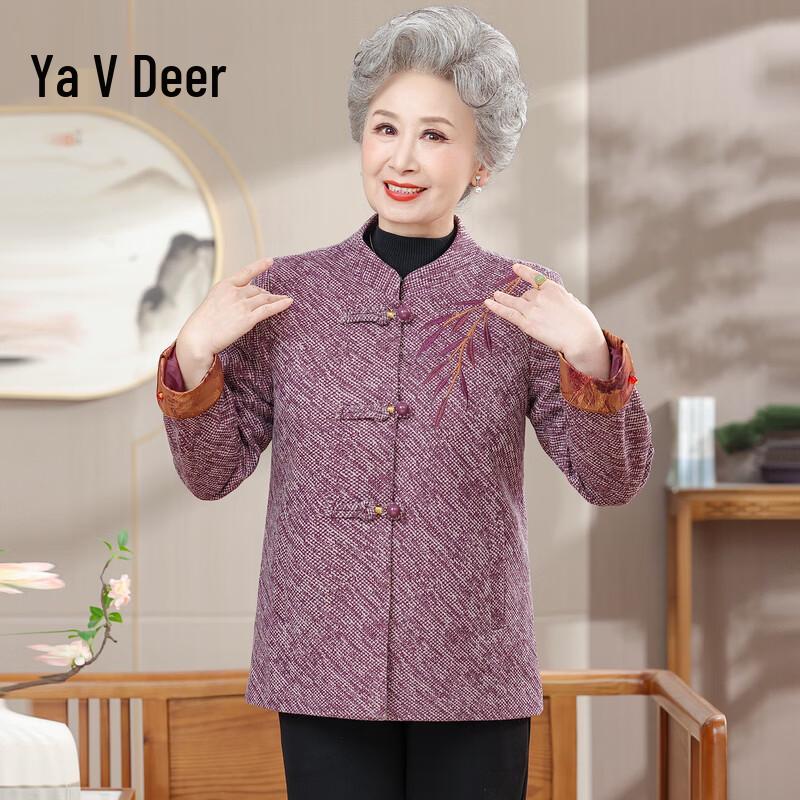 Yalu Elderly Women's Embroidered Autumn Jacket