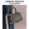 Женская сумка-тоут URBAN REVIVO, потертая, в байкерском стиле, для ношения на плече
