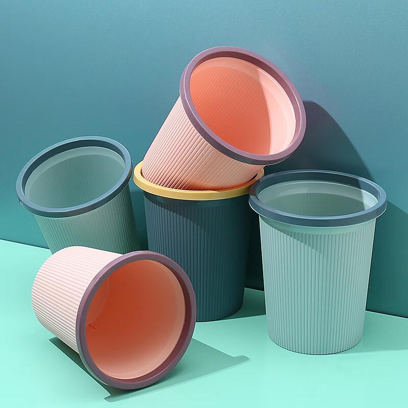 Minimalist Living Room Plastic Press-Ring Trash Can 10-Pack