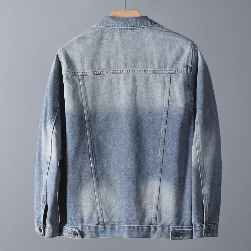 Мужская модная джинсовая куртка свободного кроя - коллекция весна/осень 2023 г., большой размер, высокое качество
