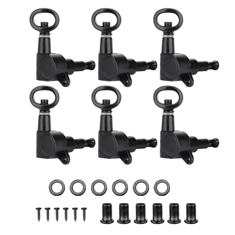 6PCS Metal Acoustic Guitar Tuners Black Color Electric Guitar Tuners For Guitarists