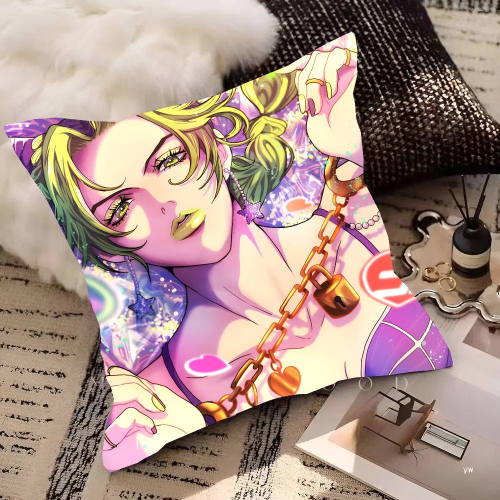Аниме JoJo's Bizarre Adventure Джолин Куджо Наволочка Квадратная Подушка Спальня Диван Досуг Комфорт Подушка Автомобиль Дом Декорация