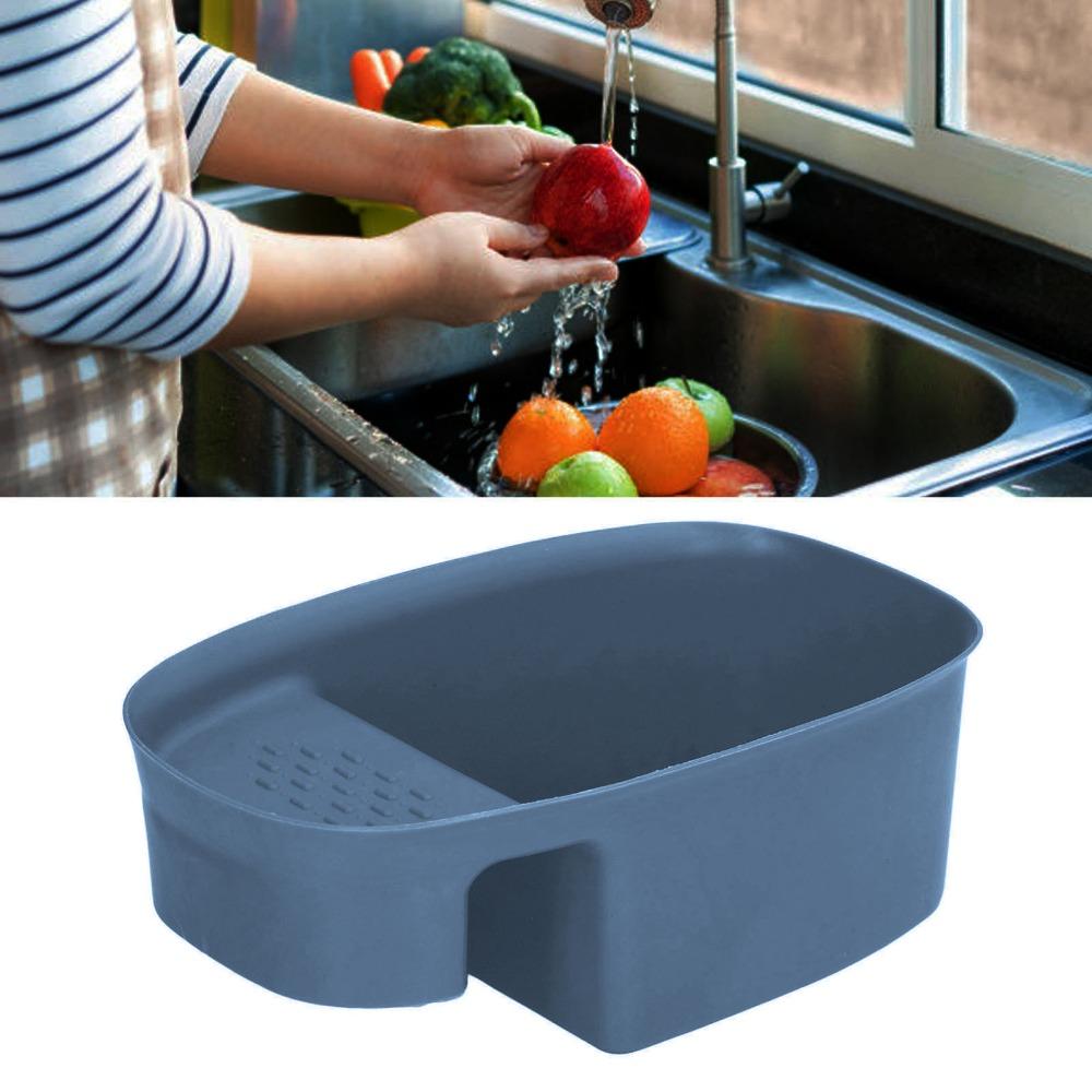 Plastic Kitchen Strainer Basket Hanging Hook Drain Shelf Basket Vegetable Washing