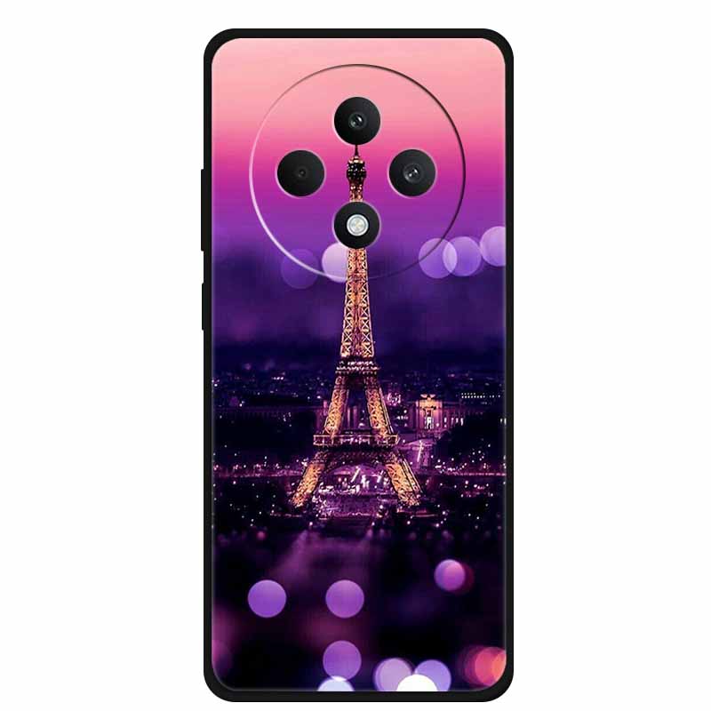 Phone Case For OPPO Reno12 F 4G/5G Cover Black Silicone TPU Soft Painted Tiger Coque For OPPO Reno 12F 4G/5G Global Bumper Shell