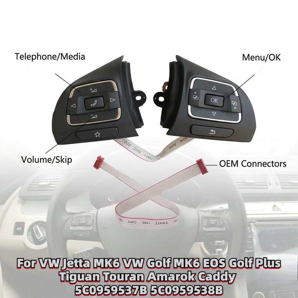 Многофункциональная кнопка рулевого колеса для VW Jetta MK6 VW Golf MK6 EOS Golf Plus Tiguan Touran Amarok Caddy 5C0959537B 5C0959538B