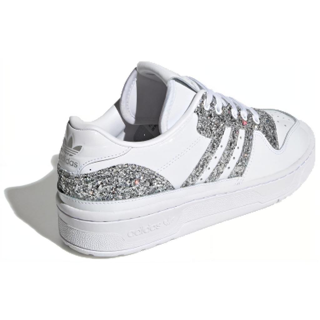 adidas Оригинальные кроссовки Originals Rivalry Low с низким верхом, легкие, с нескользящей подошвой, для скейтбординга, женские, белые, блестящие, FV4329