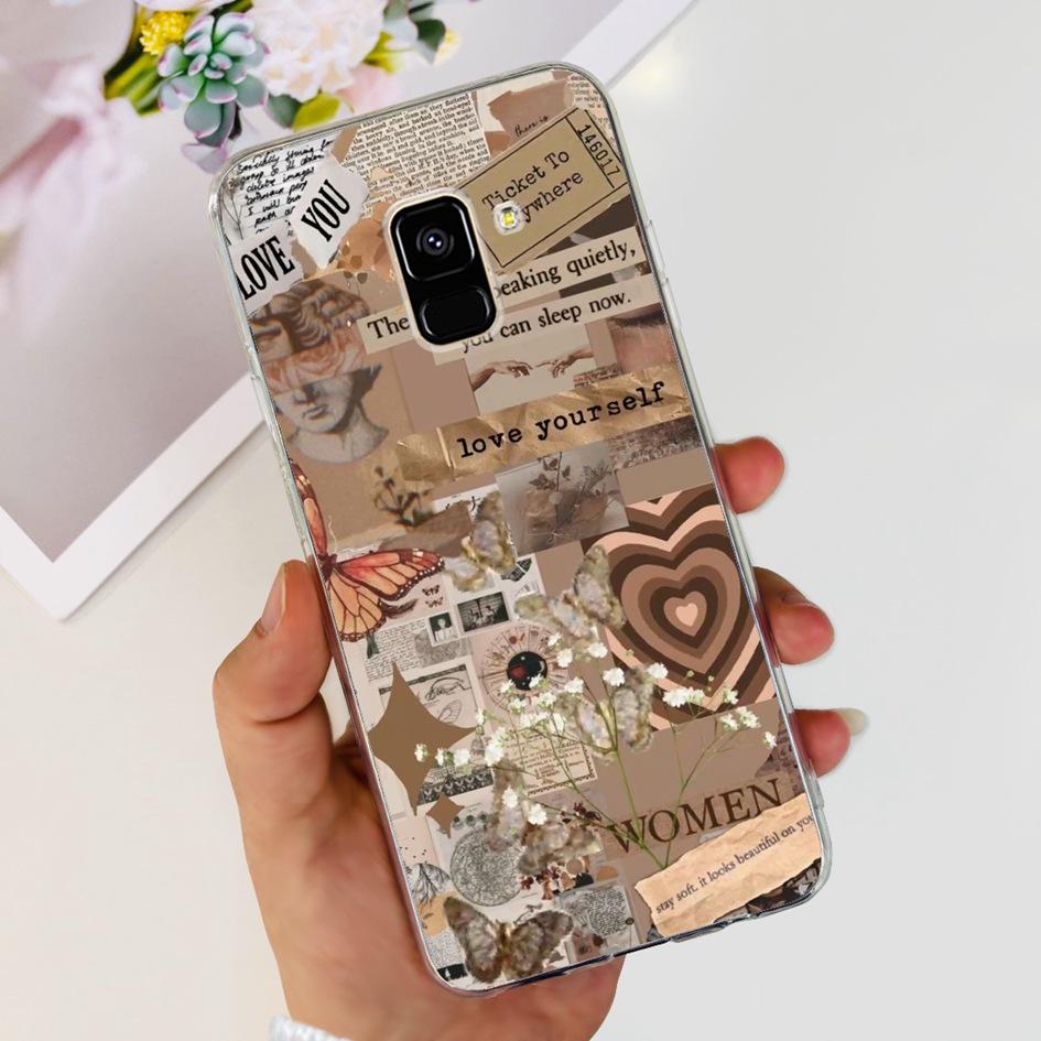 Чехол для Samsung Galaxy A8 2018 / A8 Plus 2018 A530F A730F Силиконовый чехол Популярный цветок одуванчика Мягкий TPU Чехол-защита для телефона