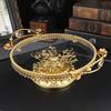Американская легкая роскошь фруктовая тарелка украшение домашняя стеклянная фруктовая тарелка гостиная новый журнальный столик тарелка для сухофруктов тарелка для хранения сервировочная