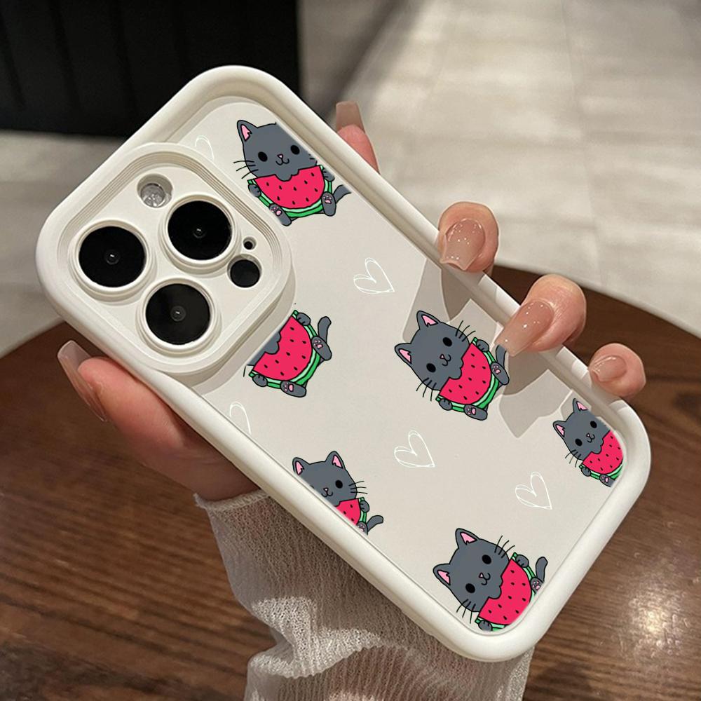 LZ8 мультяшный кот милый художественный силиконовый чехол для телефона Xiaomi 11 Lite 5G 14T Redmi 14C 13C A3 Note 12 11 9 10 13 Pro Plus противоударный задний чехол