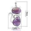 Pink Purple Stone Pendant Cute Shape Cat Jewelry Necklaces Daily Wear Cat Necklaces  Women Girl