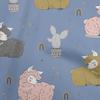 Cotton Flex Grayish Blue Fabric Kawai Sewing Fabric By The Yard Printed Diy Clothing Sewing Supplies 40 Inch