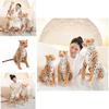 Realistic Leopard Plush Toy Soft Stuffed Cheetah Doll For Kids And Collectors