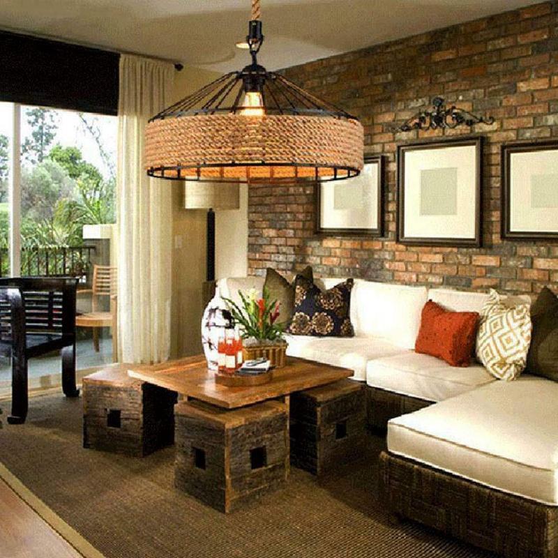 Светодиодный винтажный подвесной светильник из пеньковой веревки с цоколем AC85-265V E27, креативный кантри-стиль, промышленный подвесной светильник в стиле лофт