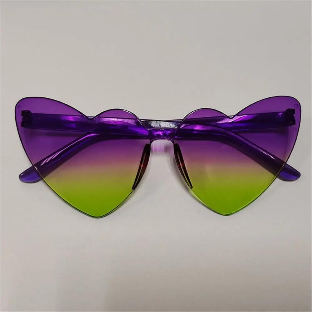 UV Protection Lightweight Comfortable Durable High Quality Multi Colored Lenses Female Male Sun Glasses Heart-shaped