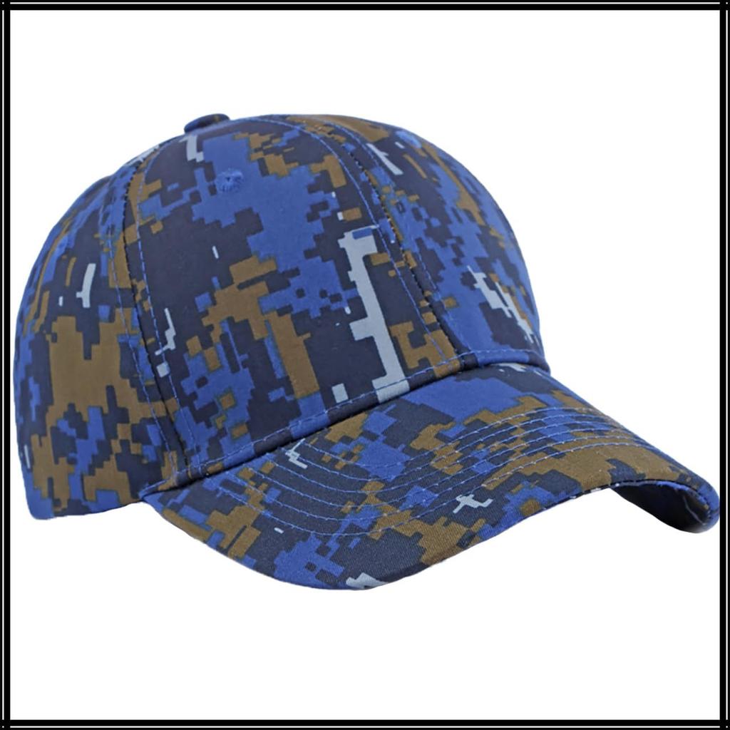 Камуфляжная шляпа CZ157 [Белый Клык], Узор, Кепка, Козырек, Крутая, Цифровая, Для улицы, Повседневная, Мужская, Женская, (синий)