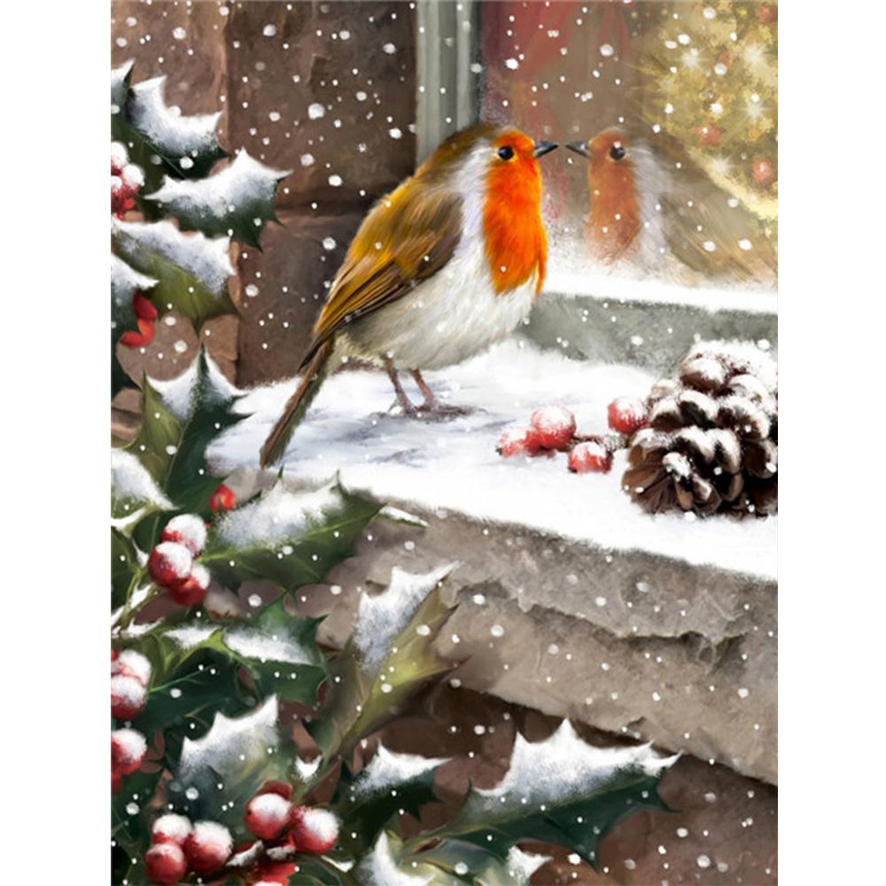 Алмазная вышивка животное алмазная живопись Рождество птица вышивка крестиком снежная мозаика зимний домашний декор новогодний подарок