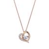 ESTELLE [WEB Exclusive] Dancing Stone Cubic Zirconia Silver and Pink Gold Plated Dancing Stone Heart Motif Necklace 0772-0734-0017-0000