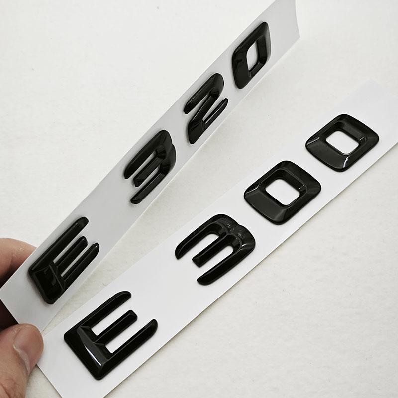 BRI4  3D ABS Glossy Black Car Letters Logo E300 E220 E320 E200 Rear Trunk Badge Emblem For Mercedes Benz E Class E300 E320 Accessories