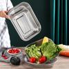 Stainless Steel Dense Hole Drain Basket Rice Sieve Fruit Vegetable Storage Basket Kitchen Mesh Sifter Strainer Cleaning Tools
