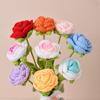 Handmade Artificial Flowers Finished Braided Fake Flowers Knitting Rose Wedding Decoration