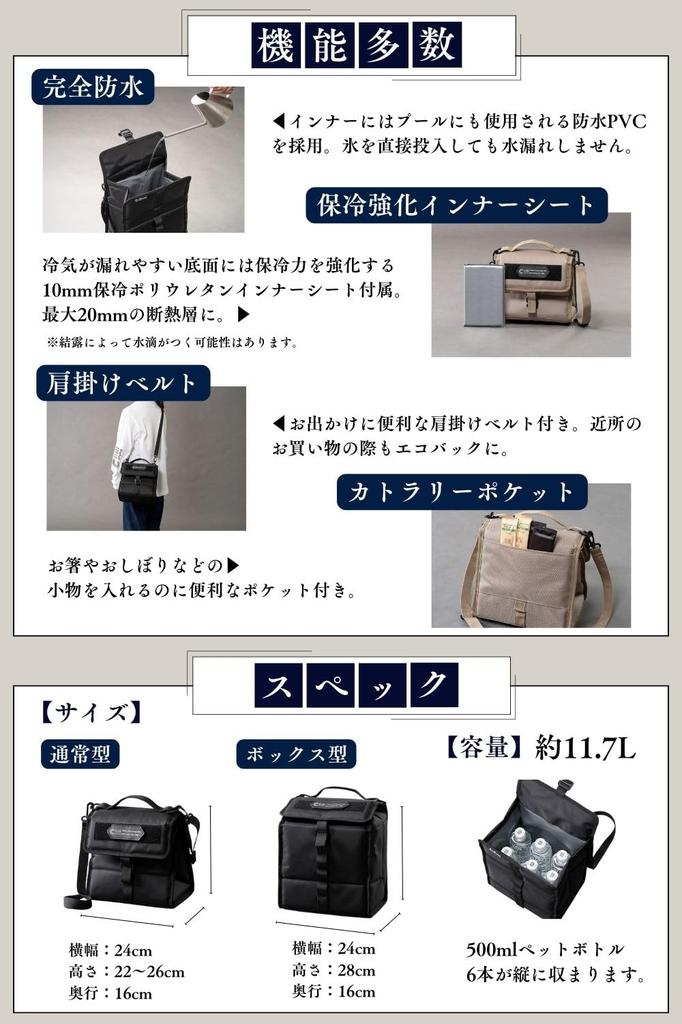 ChillCamping Мягкий ланч Идеально для и Бенто-боксов Сумка-холодильник, Водонепроницаемая, Складная, Гольф, (черный)