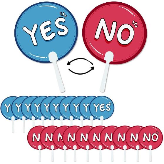 20 Pack Yes or No Classroom Voting Paddles, Classroom Teacher Student Interaction Signs, Event Meeting Election Supplies