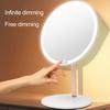 Hairdressing Mirror with 3 Color Lights Make-up Rechargeable Convenient Desktop Handheld LED Dormitory Supplies