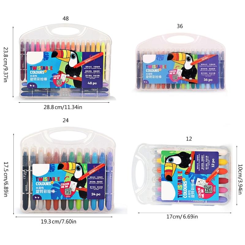 12/24/36/48 Colors Twistable Crayons Wax Crayons Washable Crayons Oil Painting Stick Painting Accessories for Toddlers