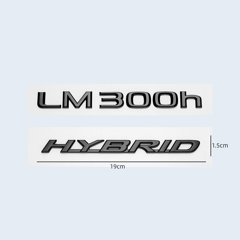 New ABS 3D Metal Chrome Black LM300 LM350 LM300h HYBRID Emblem Car Rear Trunk Letters Sticker For Lexus LM Series GE8