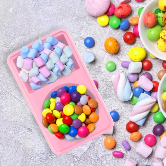 2/4Pcs Double Compartment Dressing Containers with Lid Foldable Silicone Sauce Box Reusable Snack Containers Stackable Condiment Box for Travel