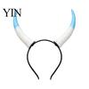 Gothic Style Horn Headdress Halloween Ram Headband, Detachable Devil Headpiece for Gradient Spiral Hairband Carnival Party, Festival Cosplay