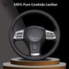 Прошитый вручную черный чехол на руль из натуральной кожи для Subaru Forester 2013-15 Legacy 2013-14 Outback 2013-14 XV