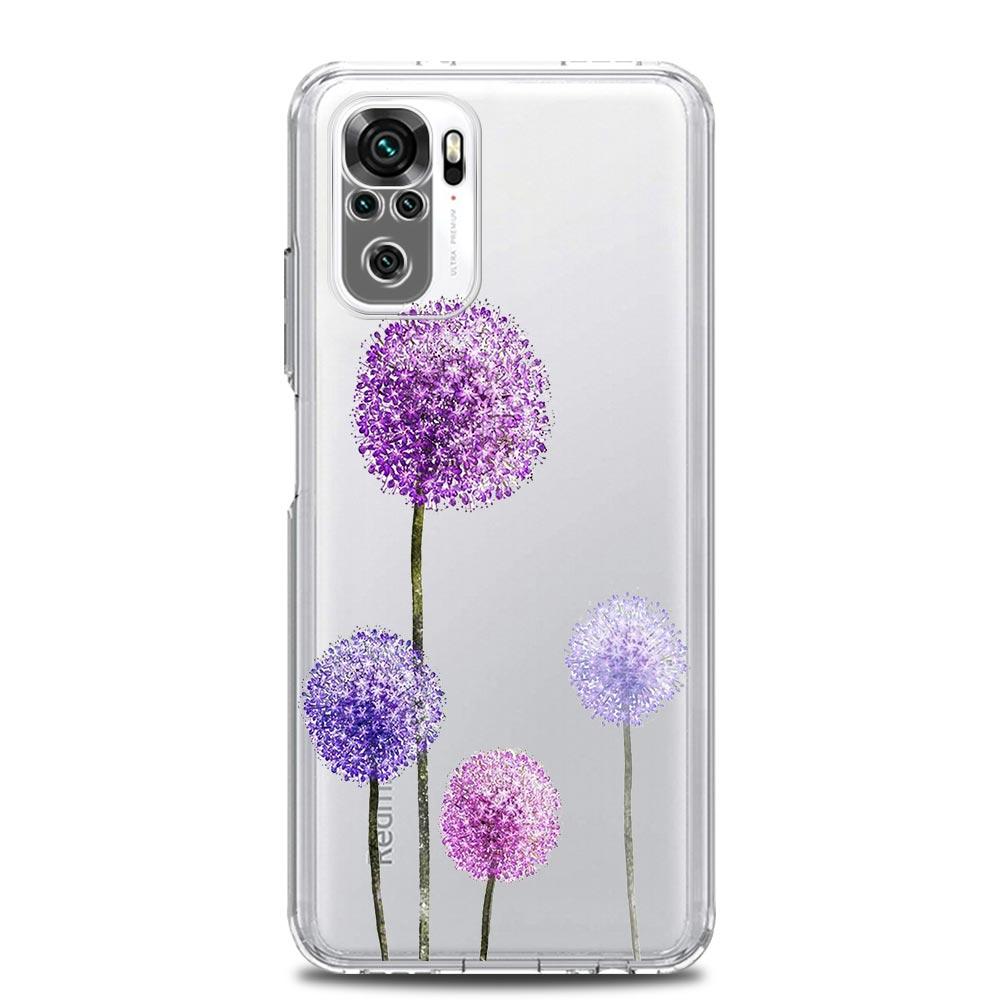 Чехол для телефона подсолнух Лаванда Фиолетовый для Xiaomi Redmi Note 12 5G 9S 9 8 10 11 Pro Plus 4G 9T 8T 10C 9C 9A 7 Прозрачный Чехол