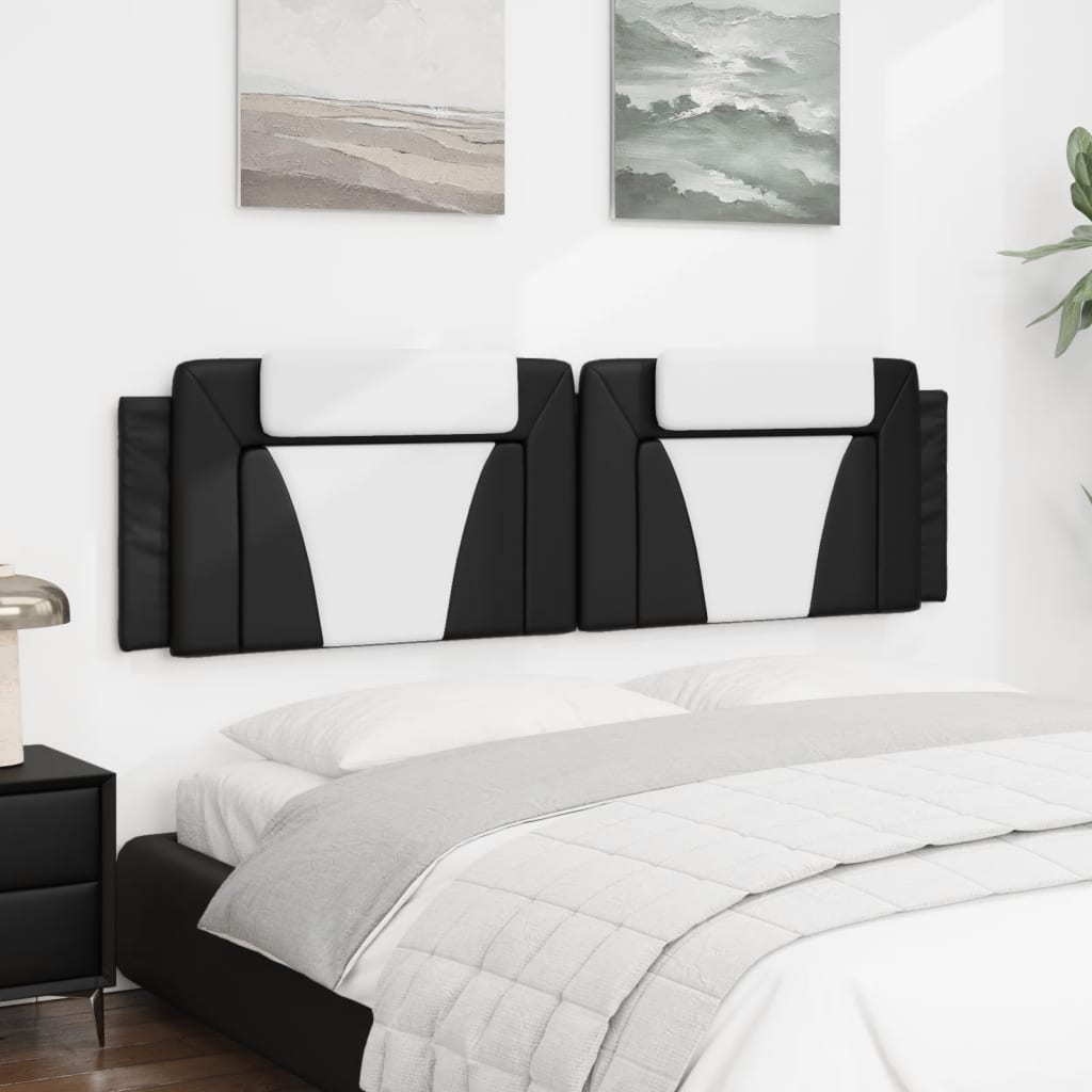 Headboard Cushion Viana Black and White 180 cm Faux Leather